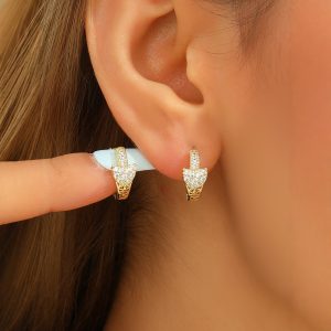 Fashion Women's Jewelry Copper Plated Real Gold Earrings