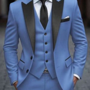 Men's Slim-fit Suit Jacket Three-piece Set