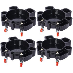 Bucket Dolly 5 Gallon Rolling Bucket Dolly With 5 Rolling Swivel Casters,Removable Bucket Dolly For Car Wash Professional Detailing For Car Washing Detailing Smoother Maneuvering 4pcs Set