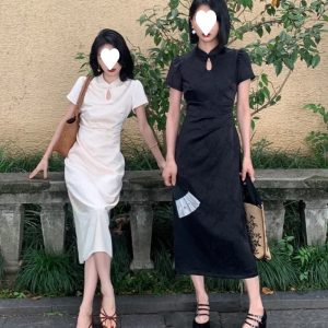 Women's Solid-Color Casual Modified New Chinese-style Dress