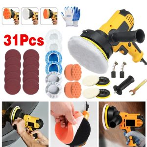 31Pcs Electric Polisher Buffer Sander Car Polisher With Polishing Sponge Kit