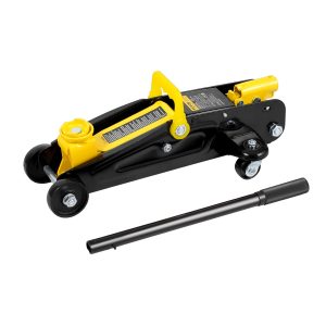 Low Profile Floor Jack 1.5 Ton (3300 Lbs), Heavy Duty Iron Hydraulic Racing Floor Jack, Hydraulic Car Jack, Single Piston Quick Lift Pump, 4.7"-12.1" Height Lifting Range (Yellow)