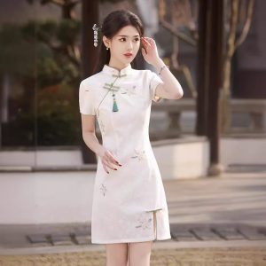 Delicate And Exquisite Lace Cheongsam Youthful-style Dress