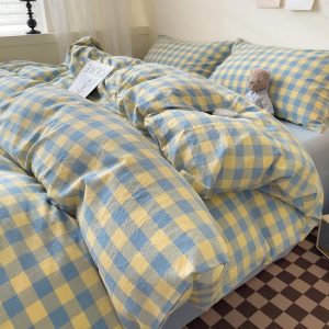 Washed Cotton Three-piece Bedding Set For Student Dormitory