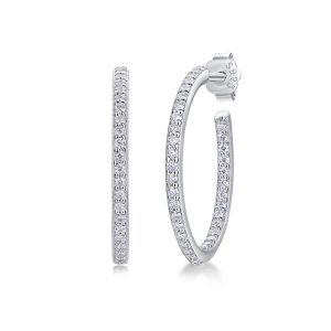 Ribbon - Set With Top-quality Moissanite S925, Silver And Platinum-plated Stud Earrings, A Fashionable And Trendy Accessory That Can Be Tested With A Diamond Pen
