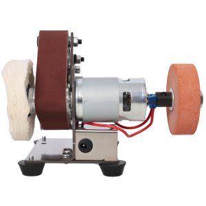 Mini Electric Belt-Sander Knife-Sharpener Sanding Machine 96W, Small Bench Grinder Kit 7 Speed Adjustable Power Polisher DIY Polishing Grinding Tool, Handcraft Jewelry