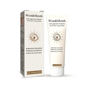 West&Month Anti-poignant Probiotic SPF 50 Day Care Cream, Brightening Skin Waterproof Anti-sweat Refreshing Isolation Protective Cream