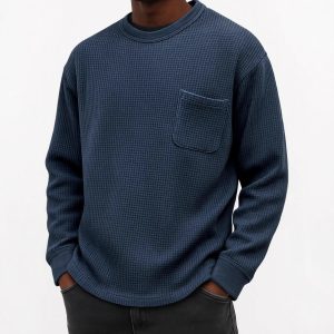 Men's Plus-Size Casual Crew-Neck Long-Sleeve Sweatshirt Top