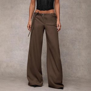 Women's Casual Fashion Design Low-waist Slightly Flared Suit Pants