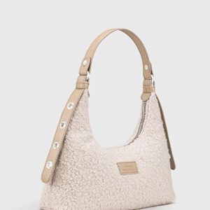 Woven Faux Fur Baguette Shoulder Bag For Women