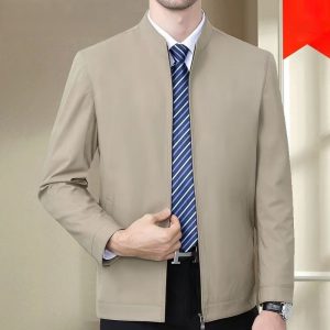 Men's Fashion Stand Collar Non-Iron Wrinkle-Resistant Jacket