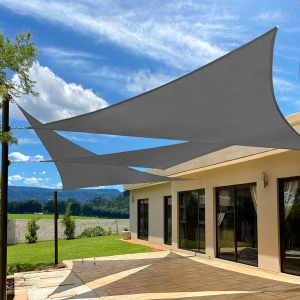 10'X10'X14'Dark Grey HDPE Sunshade Sail