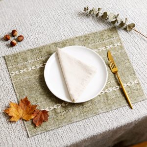 Three-dimensional Striped Color-block Placemat Heat-insulating Mat