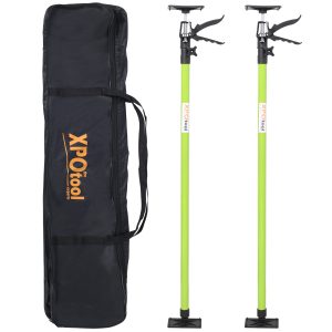 2Pack Adjustable Support Pole,Steel 3rd Hand Support System,Support Rod For Jacks Cargo Bars Drywalls,Cabinet Jacks For Installing Cabinets,Extends From 45 To 114 Inch ,with Carrry Bag