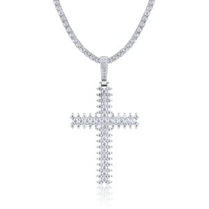 Shining Trend - A Fashionable And Trendy Necklace Pendant Set With Top-quality Moissanite S925 Silver And Platinum Plating Can Be Tested With A Diamond Pen