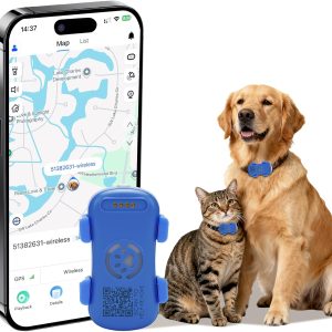 Dog GPS Tracker Real Time, Anti-Lost Pet Tracker With Geofence, Flash Light And Sound Alarm, Unlimited Distance Tracking, Fits Most Pet Collars, Subscription Required