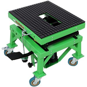 350 Lbs Hydraulic Motorcycle Scissor Jack Lift Foot Step Wheels For Small Dirt Bikes,ATV Dirt Bike Scissor Stand With 4 Wheels,Green