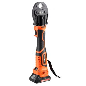 Cordless Mini Press Tool, 18V Electric Pipe Crimping Tool For 1/2", 3/4", 1" PEX Pipe Copper Rings, PEX Press Tool Kit With 2pcs Battery, Fast Charger & Carrying Case - Meet ASTM F1807 Standard