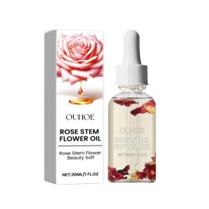 OUHOE Rose Stem Flower Oil, Body Skin Massage Treatment Moisturizing And Firming Loose Skin Slimming Treatment Oil