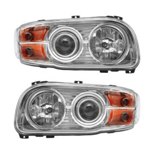 Chrome Headlights Assembly Compatible With 2008-2018 Peterbilt 388 389 Pair