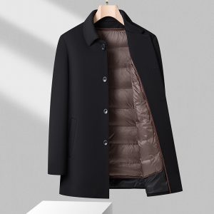 Down Men's Mid-length Detachable Down Liner Coat