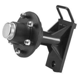 Shipping Container Wheels 6-Lug Wheels Kit, Heavy Duty Shipping Container Axle With Ratchet Tie Down-Moves 20 Ft - 40 Ft, Secure Transport For Dock, Warehouse, Construction Site, Black