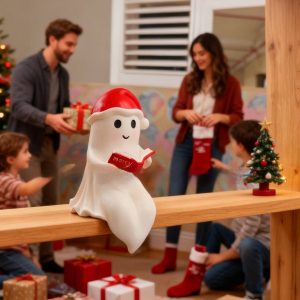 Cute Ghost Reading Christmas Funny Unique Night Light