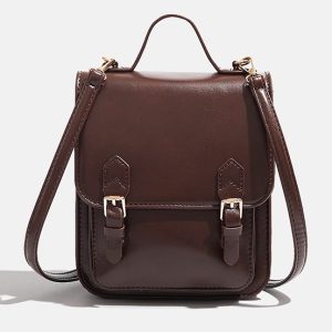 Retro British-style Backpack With A Flap Closure