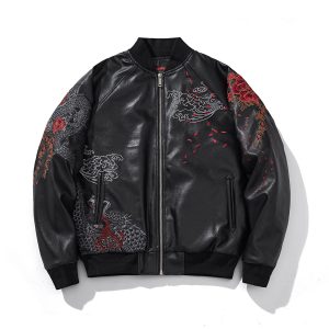 Thickened Cotton Padded Jacket With A Trendy Chinese Dragon Embroidery Design