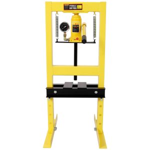 6Ton Bottle Jack Shop Press With Gauge, Bend, Straighten, Or Press Parts, Install Bearings, U-Joints, Bushings, Ball Joints, And Pulleys,Yellow