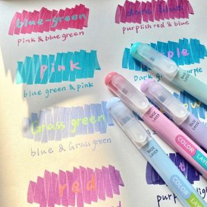 Color-over-color Dual-tip Highlighters, Student-grade Colored Markers