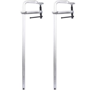 Bar Clamps Set, Drop Forged Steel Bar Clamps, Steel F Clamps For Welding, Woodworking, Metal Working, DIY And Crafts,24 Inch X 4-3  4 Inch Throat,Pack Of 2