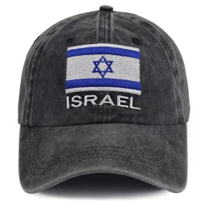 Israel Hats For Men Women, Adjustable Embroidered Cotton Israel Flag Baseball Cap