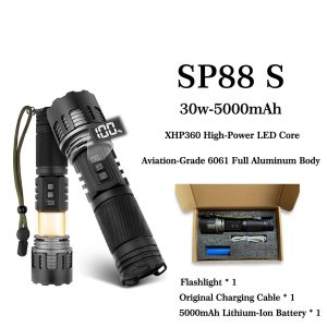 Black Friday Multi-functional High-Power All-in-One Variable Zoom Strobe Tactical Flashlight With Soft Camping Lamp