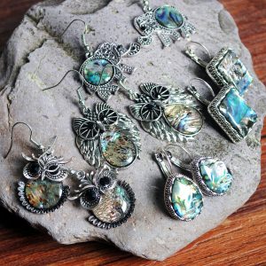 Retro Colorful Shell Irregular Geometric Teardrop Earrings