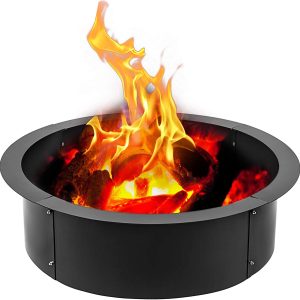 Fire Pit Ring 42-Inch Outer/36-Inch Inner Diameter, Fire Pit Insert 3.0mm Thick Heavy Duty Solid Steel, Fire Pit Liner DIY Campfire Ring Above Or In-Ground For Outdoor