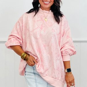 Women's Minimalist Printed Long-sleeve Crewneck Sweatshirt