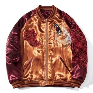 Mens Loose Fit Polyester Embroidered Chinese Style Jacket