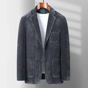 Men's Button-Front Slim-Fit Fashion Corduroy Blazer