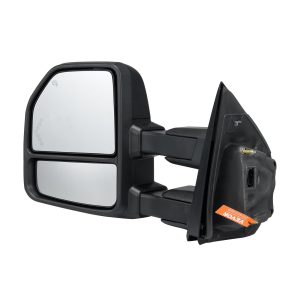 Towing Mirrors, Left & Right Pair Set For 2015-2018 Ford F150, Power Heated With Signal Light & Puddle Light, Plane & Convex Glass, Manual Controlling Telescoping Folding, Heating Defrost, Black