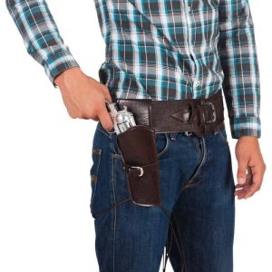 Medieval Retro Halloween Western Cowboy Waist Cinch Belt Double-gun Holster Cosplay Costume Accessory