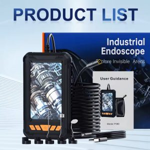 Handheld Industrial Endoscope Camera With 4.3 Inch IPS Screen IP67 HD Inspection Borescope 8 Adjustble LED - 1080P HD Borescope, - Portable Inspection Camera With Semi-Rigid Cord & Probe For, Plumbin