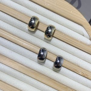 C-shaped Smooth Plain Ring Earrings For Women