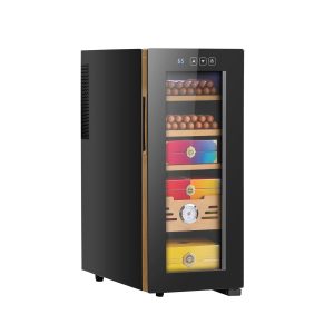 Electric Humidor, 33L, 250 Counts Electric Cigar Humidor Cabinet With Cooling Temperature Control, Spanish Cedar Wood Shelves & Drawers, Mechanical Hygrometer, 4 Layers, Cooler For Household