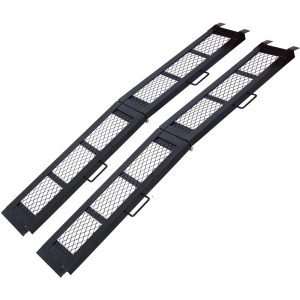 80 Steel Loading Ramp, 800LBS Capacity, Portable Motorcycle Ramp, Folding ATV Ramp For Pick Up Truck, Black, Pack Of PAIR