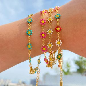 Small Chrysanthemum Pattern Jewelry Wholesale Stainless Steel Bracelet