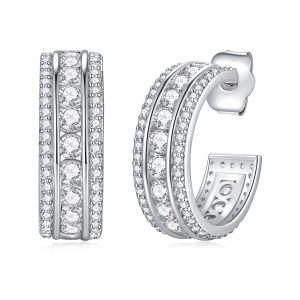 Flying All Over The Sky - Earrings Set With Top-quality Moissanite S925 Silver And Platinum-plated Stud Earrings Are Fashionable And Trendy Accessories That Can Be Tested With A Diamond Pen