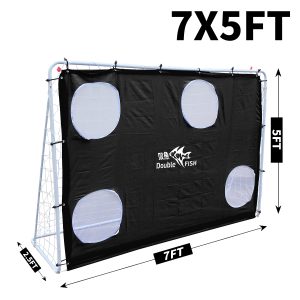 DOUBLE FISH 7.5ft X 5ft Soccer Goal Professional Unisex Soccer Goal For Adults, 7.5ft X 5ft, White, Institutional Quality Football Net