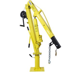 Hydraulic Pickup Truck Crane With Hand Winch  , Pickup Truck Bed Hoist Jib Crane- 2000-Lb. Capacity Yellow