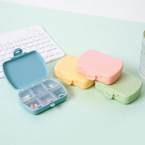 Mini Six-compartment Moisture-proof Capsule And Pill Storage Box